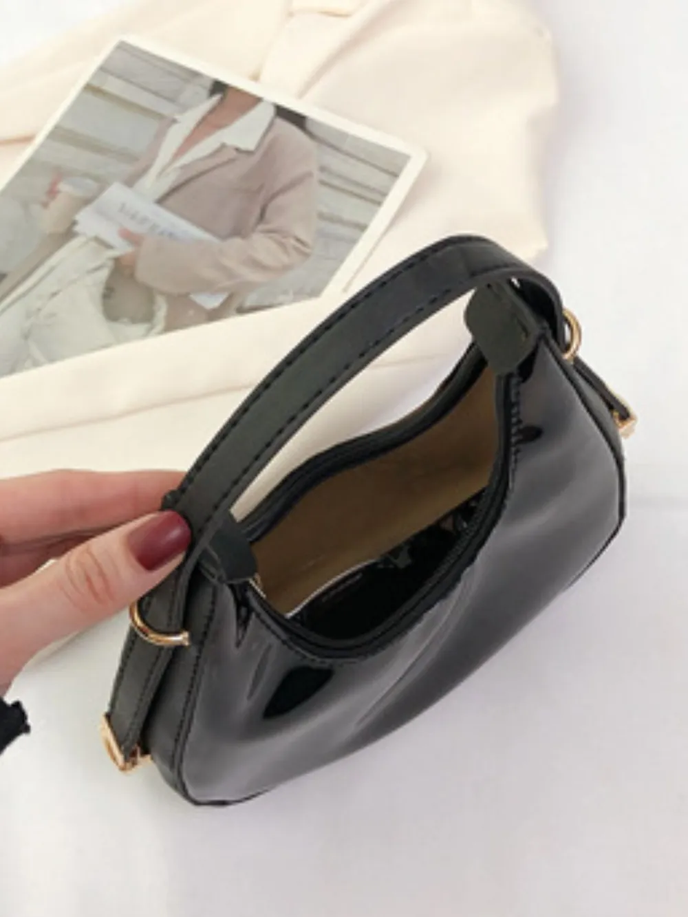 PU Leather PVC Shoulder Bag - Image 4