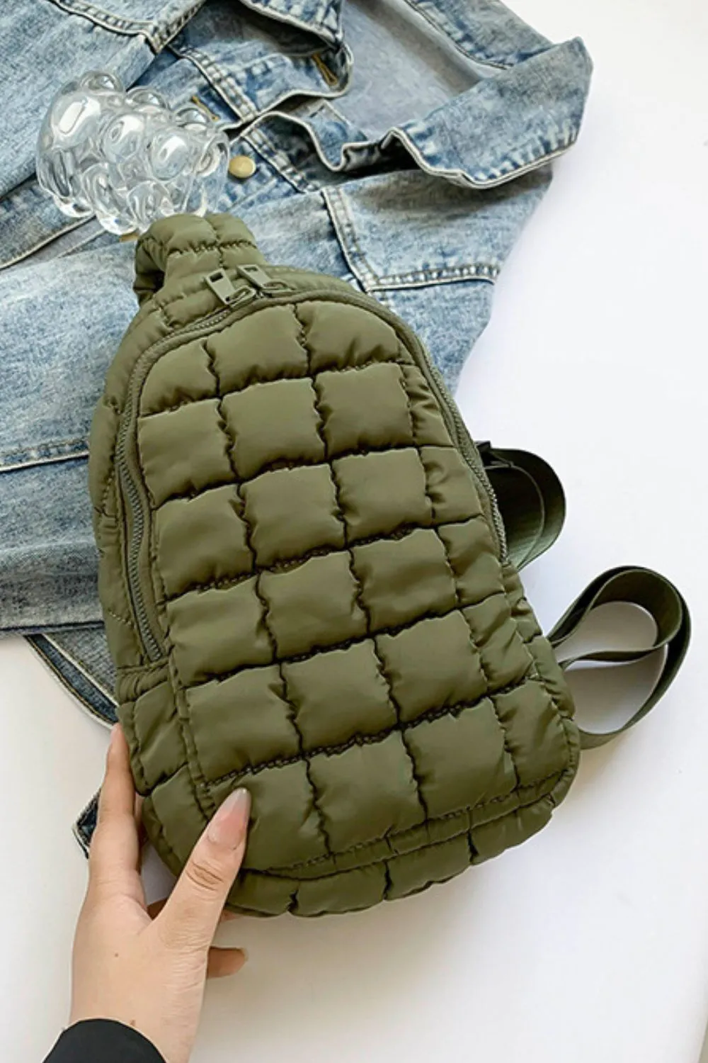Quilted Nylon Crossbody Bag - Image 2