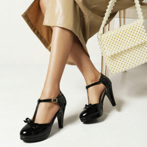 Simple and versatile women's sandals high heels thick heels color blocked women's singles shoes