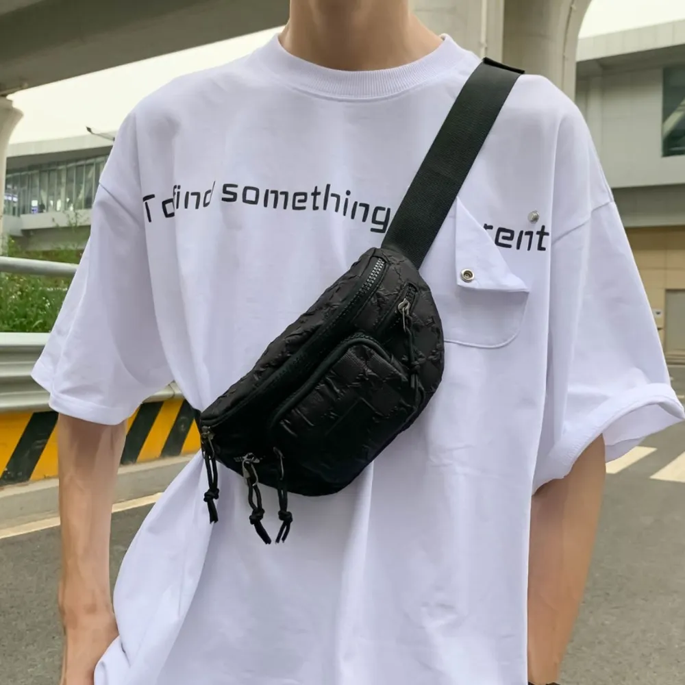 Checkered Adjustable Strap Nylon Crossbody Bag - Image 8