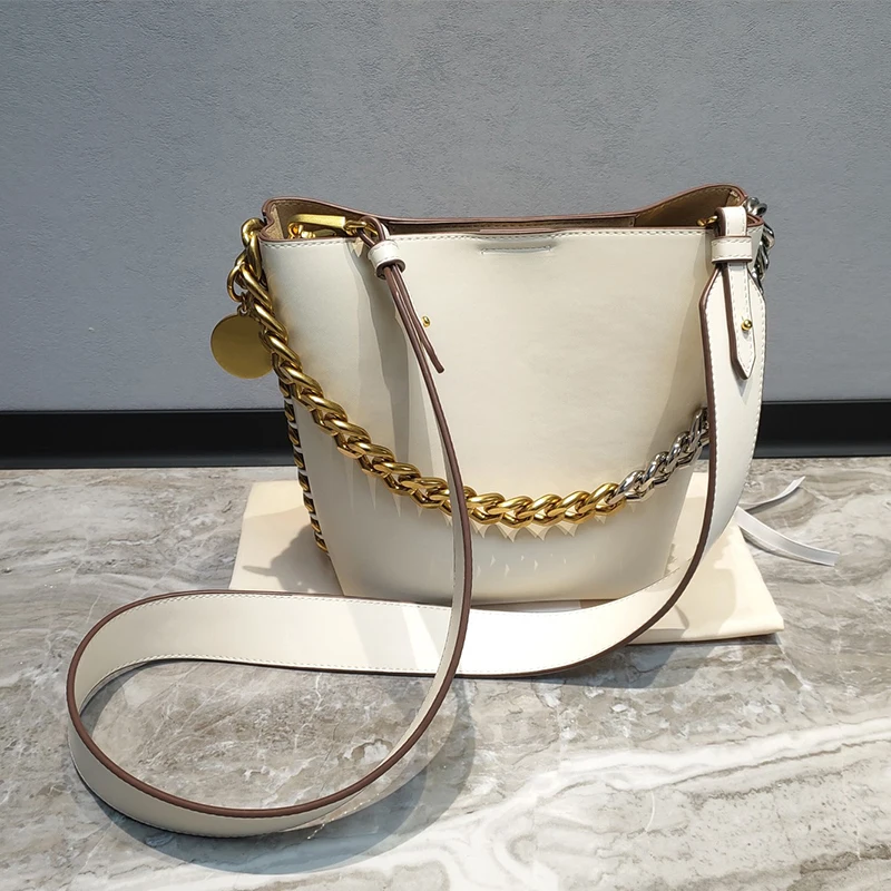 New Women's Bucket Bag Luxury Shoulder Bag High Quality Handbag Fashion Women's Bag Thick Chain Party Bag Wallet - Image 5