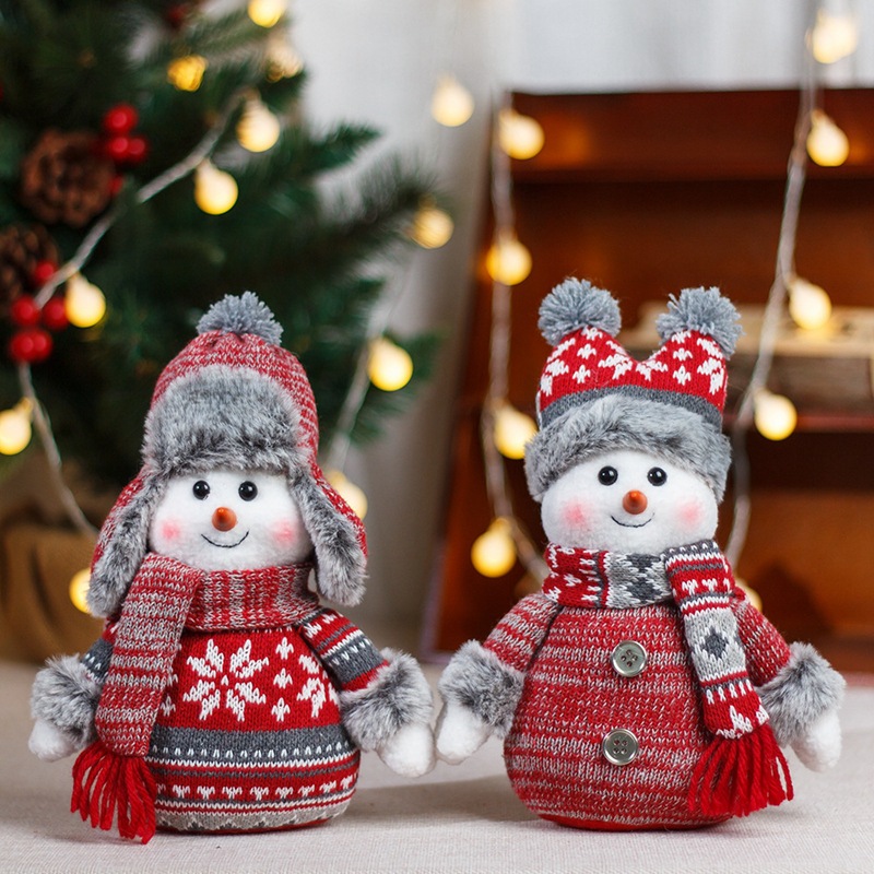 Doll Lei Feng Hat Scarf Snowman Doll Window Display Cute Christmas Snowman Cloth Doll - Image 7