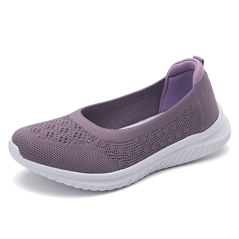 Large size soft soled fly woven women's shoes are breathable and can be easily stepped on in a fashionable single shoe for women - Image 8