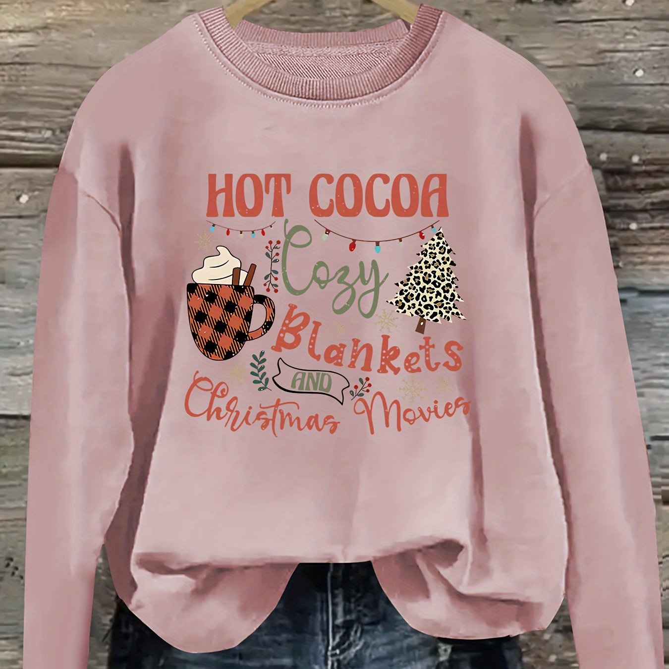 Women's Plus Size Christmas Letter Print Oversized Sweatshir - Image 5