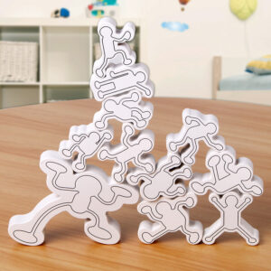 Christmas toy gift mini irregular little person stacking high children's early education puzzle balance stacking music focus training building block toys