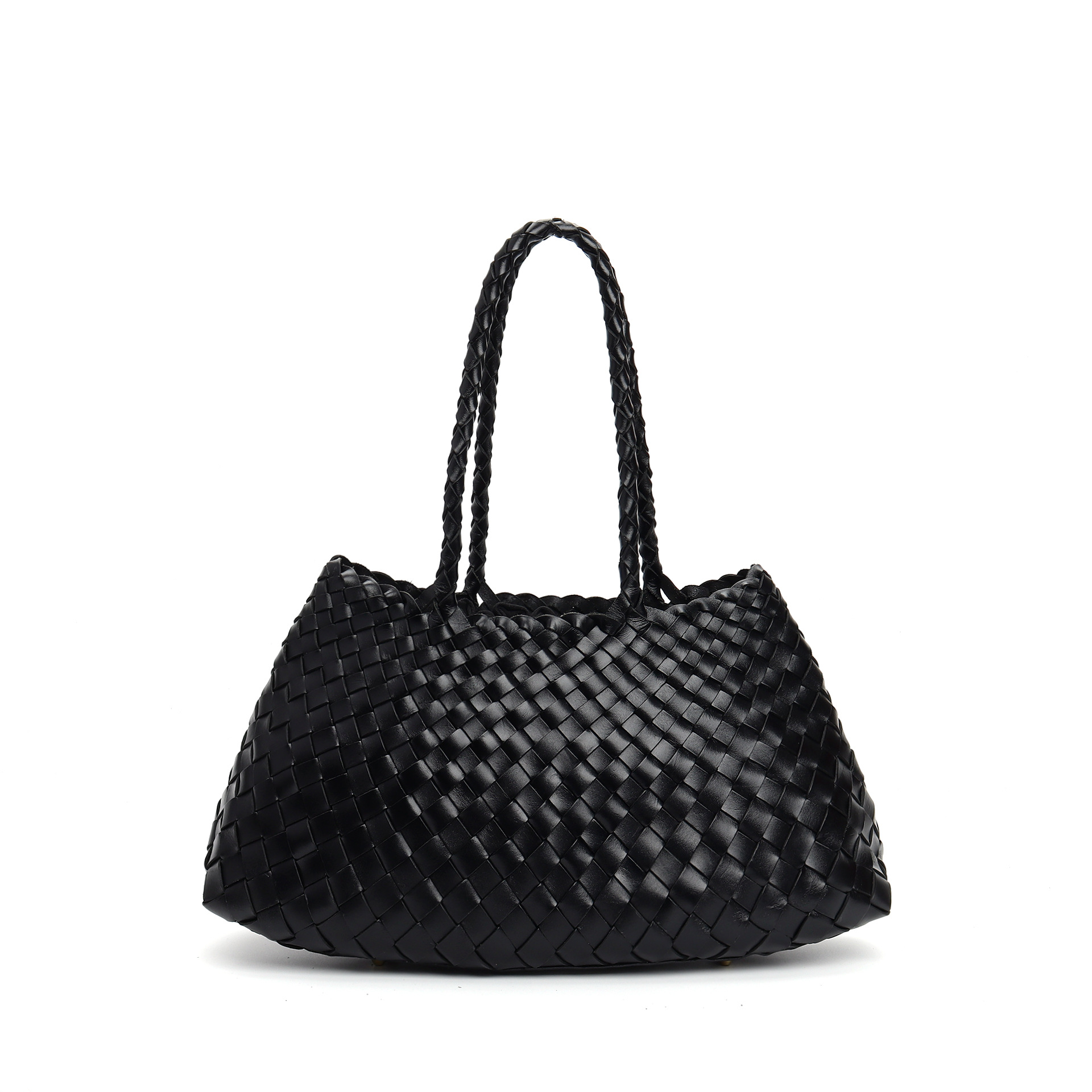 Trendy Retro Large Capacity Handbag Pure Handmade Woven Maternity Bag Commuter Shoulder Tote Bag - Image 5