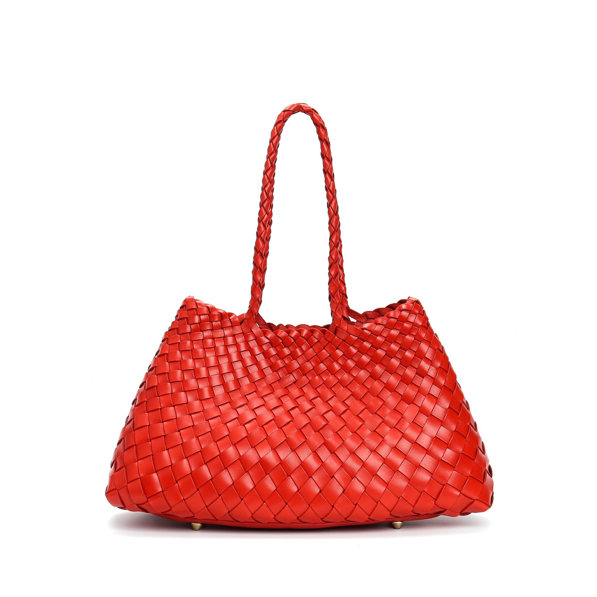 Trendy Retro Large Capacity Handbag Pure Handmade Woven Maternity Bag Commuter Shoulder Tote Bag - Image 8