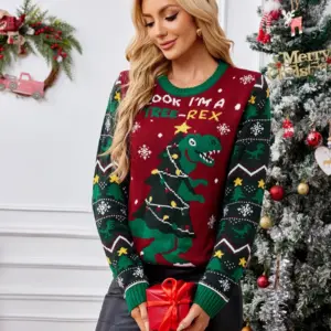 Autumn and winter fashion temperament round neck Christmas clothing pullover sweater