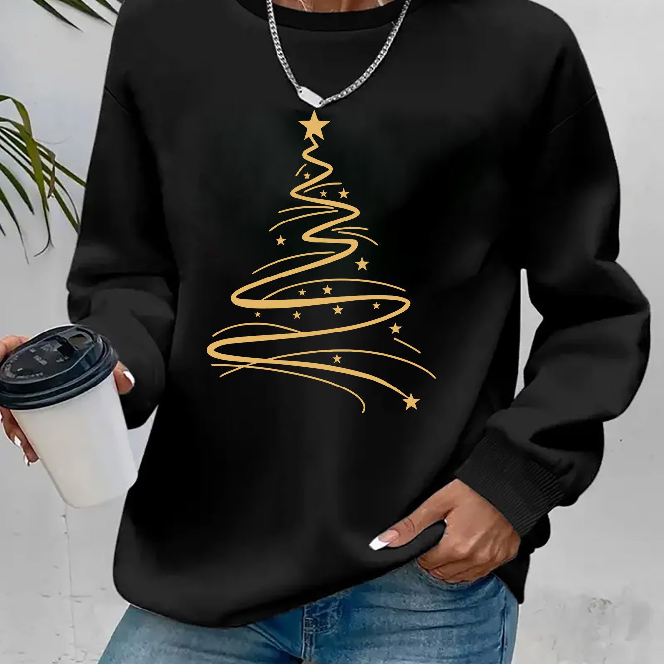 Women's Casual Christmas Print Long Sleeve Sweatshirt - Vibr - Image 10