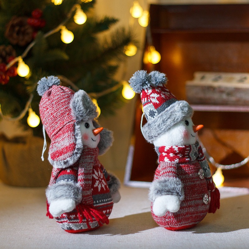 Doll Lei Feng Hat Scarf Snowman Doll Window Display Cute Christmas Snowman Cloth Doll - Image 3