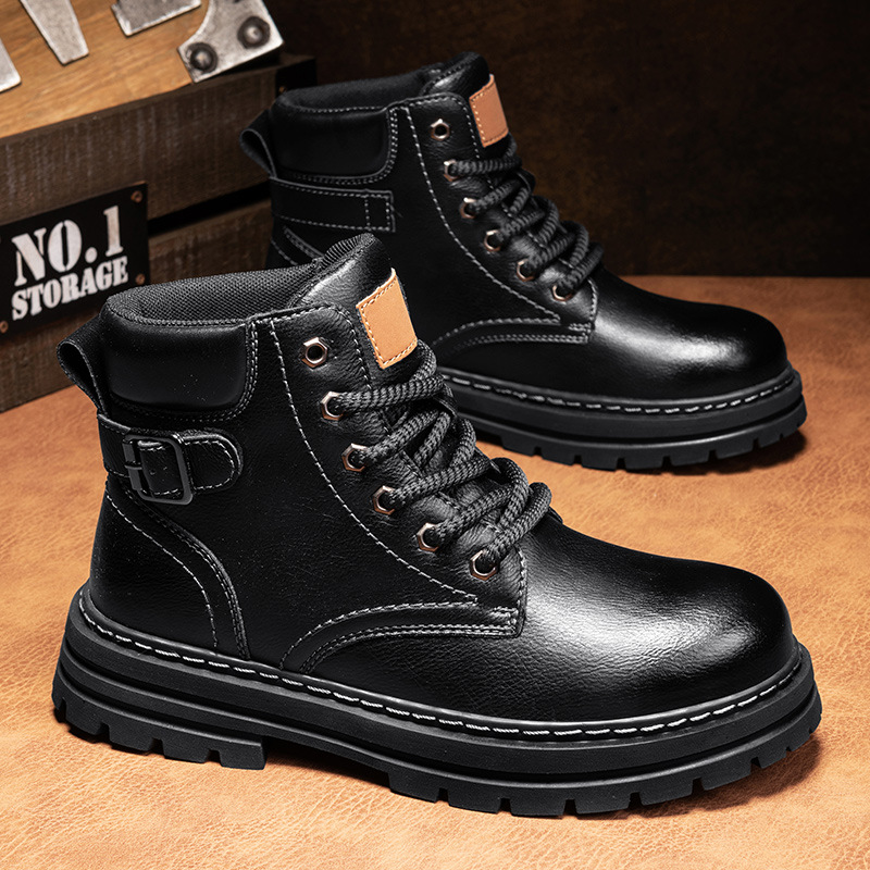 Martin boots autumn and winter retro high top men's workwear boots - Image 6