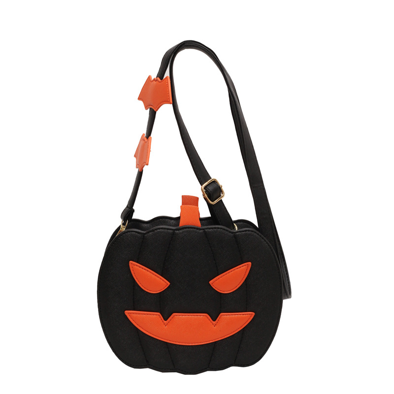 Halloween funny pumpkin bag fashion contrast color personality creative trend shoulder bag cartoon crossbody bag - Image 5