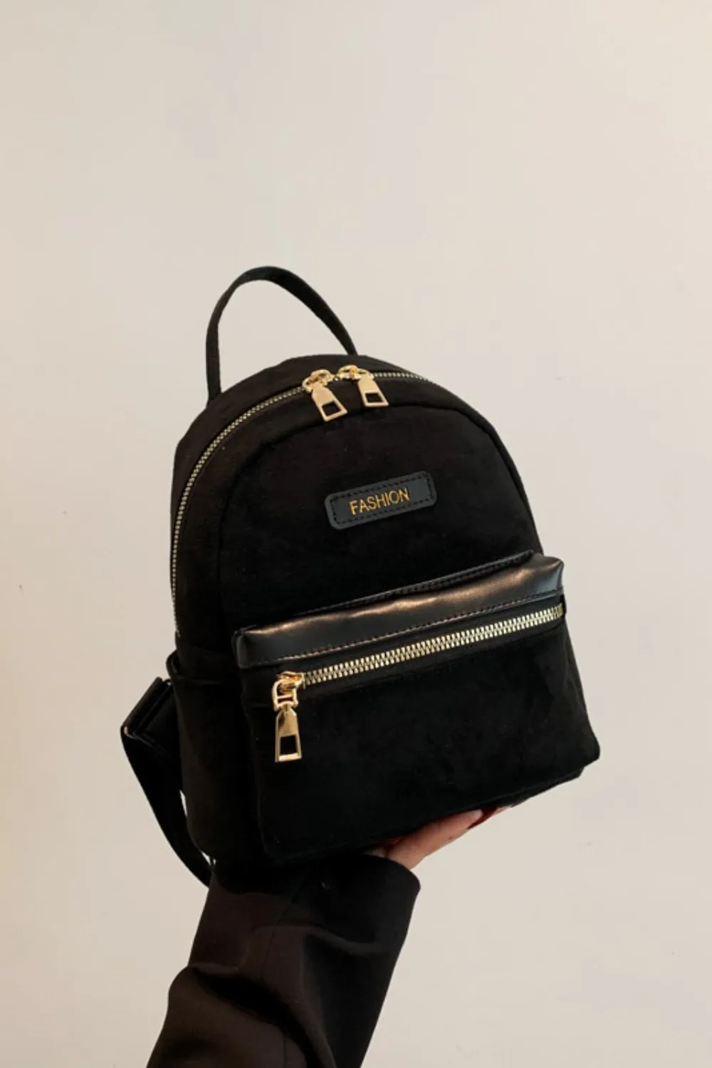 Suede Adjustable Strap Backpack Bag - Image 5