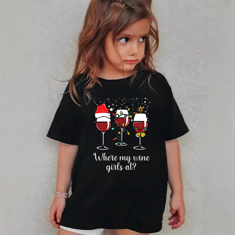 Combed Cotton New Christmas Children's Short Sleeve Girls' T-Shirt Kids Clothing Boys' Short Sleeve - Image 8