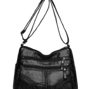 PU Leather Adjustable Strap Shoulder Bag