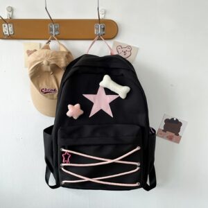 Japanese cute girl bag Niche self made fiv pointed star backpack ins college student schoolbag female high school backpack