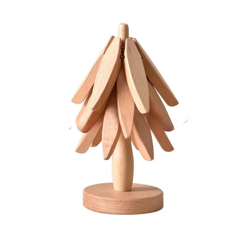 Wooden Creative Walnut Tree Solid Wood Insulation Mat Christmas Tree Insulation Table Mat Household Cup Mat Sand Pot Mat - Image 5