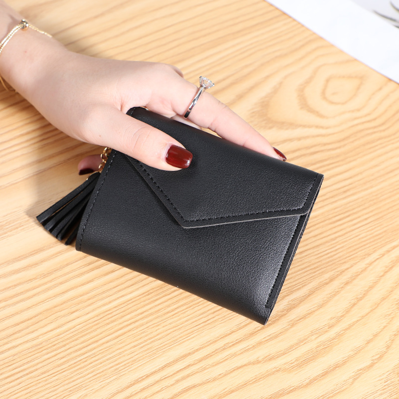 New women's wallet with multiple card slots, Su Liu short card bag, Korean version, small fresh leather wallet, wallet - Image 8