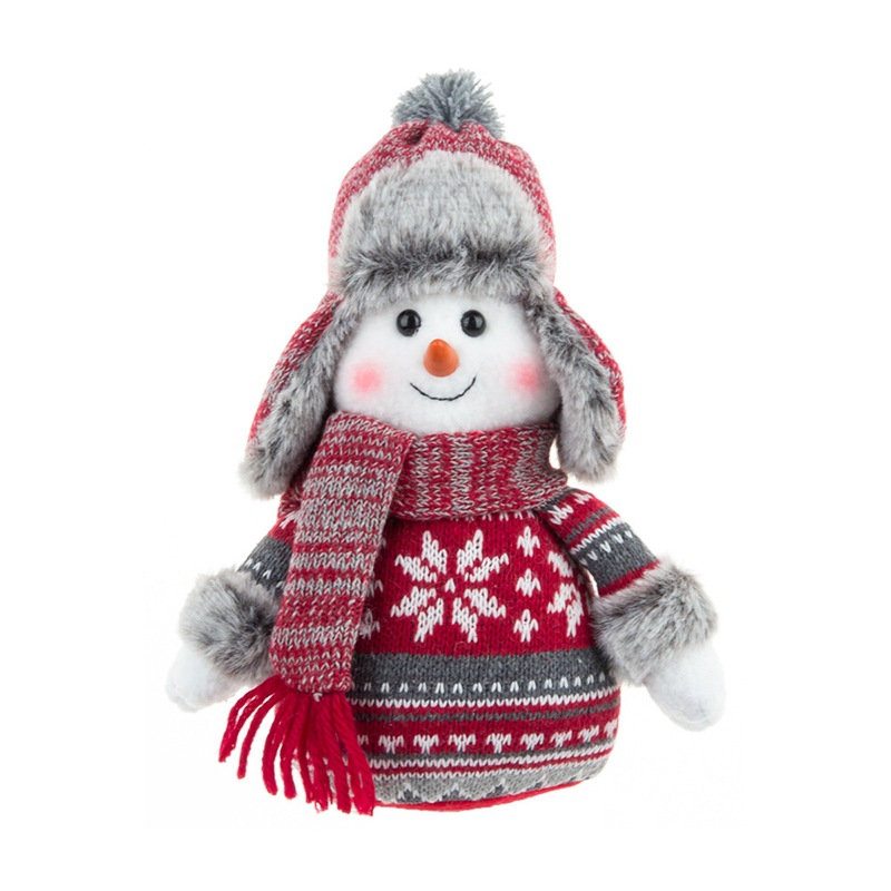 Doll Lei Feng Hat Scarf Snowman Doll Window Display Cute Christmas Snowman Cloth Doll - Image 5
