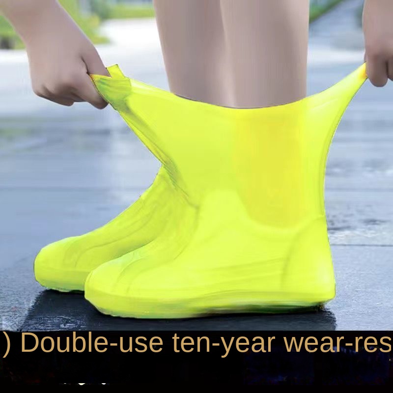Thick Latex Shoe Covers with Silicone Rubber Waterproof Rainproof Anti-Slip Outdoor Wear-Resistant Shoe Sleeves - Image 4