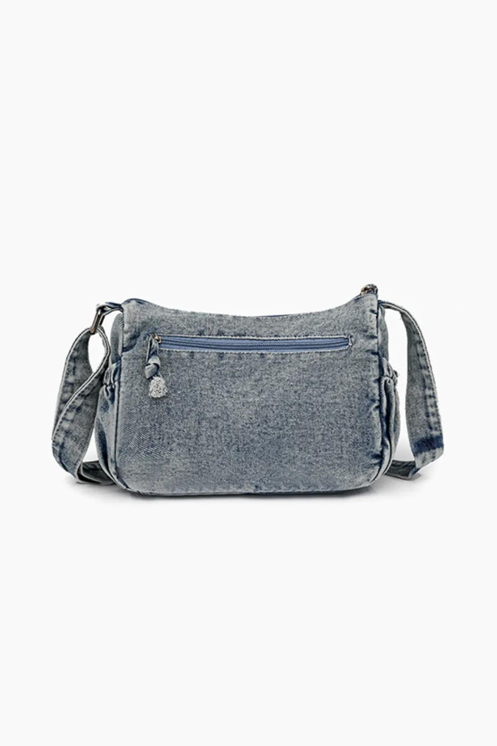Adjustable Strap Denim Crossbody Bag - Image 3