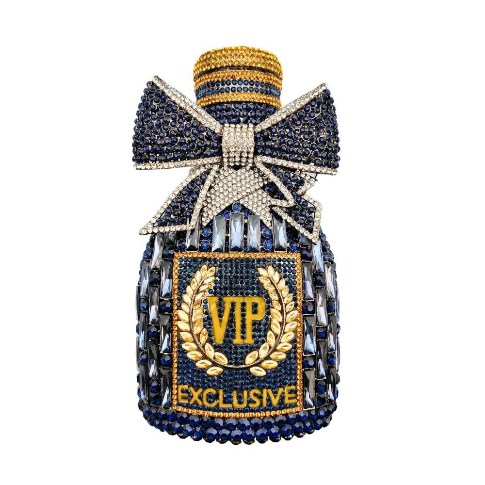 Bow Champagne Wine Bottle Diamond Set Banquet Bag Crystal Handbag for Women - Image 8