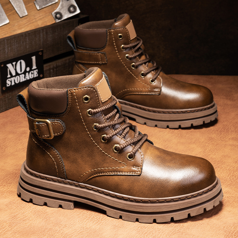 Martin boots autumn and winter retro high top men's workwear boots - Image 7