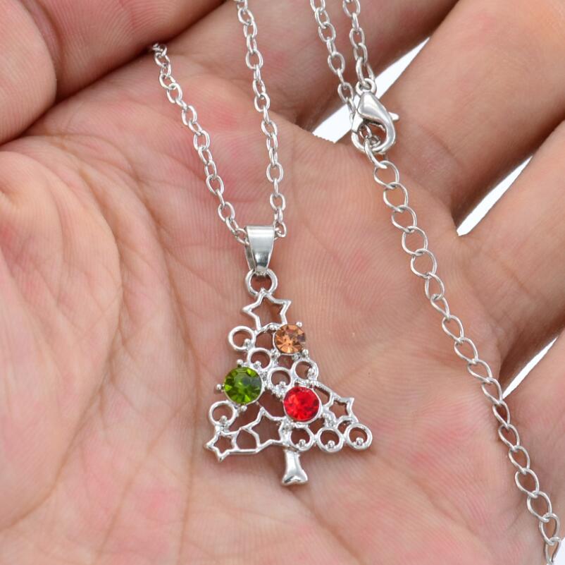 Christmas Gift Accessories Fashionable Hollow out Micro inlaid Zircon Christmas Tree Necklace - Image 7