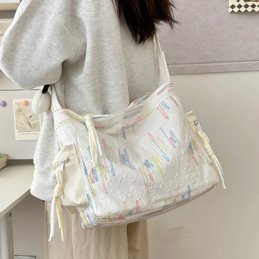 Contrast Texture Shoulder Bag - Image 12