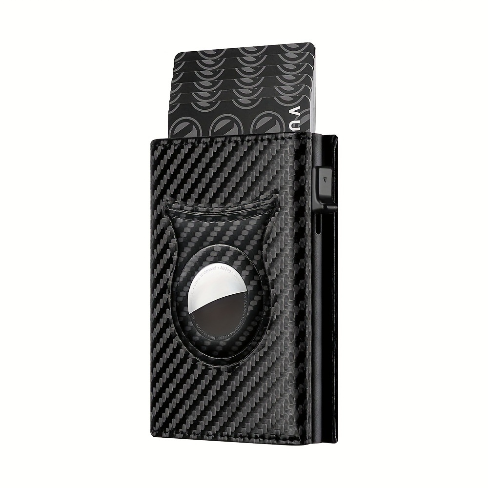 Men's Carbon Fiber Magnetic Card Clip PU Leather RFID Bank Card Bag Large Capacity Card Clip - Image 5