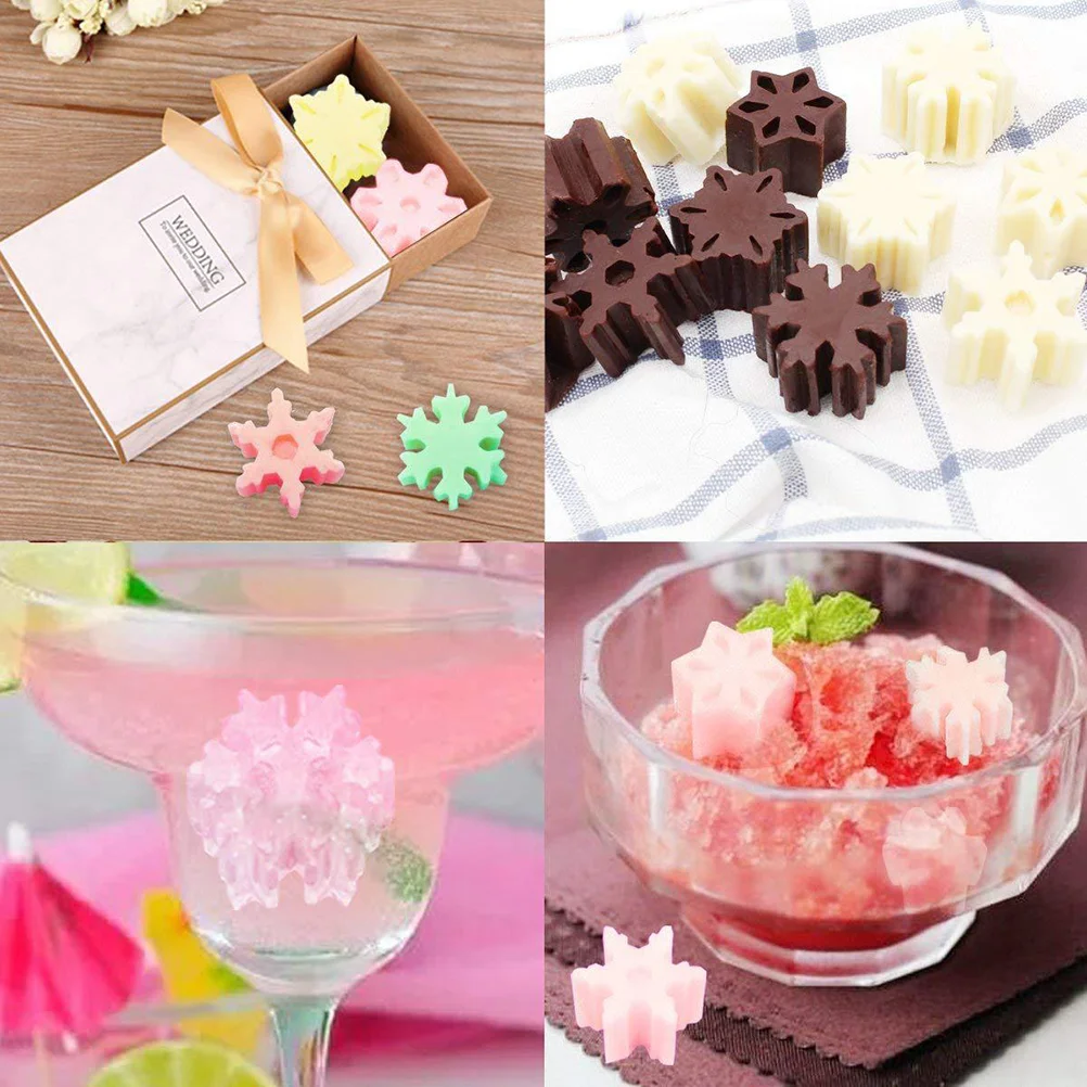 1 PCS Christmas Ice Molds Chocolate Snowflake Cookie Gummies Gummy Silicone Soap Biscuit - Image 3