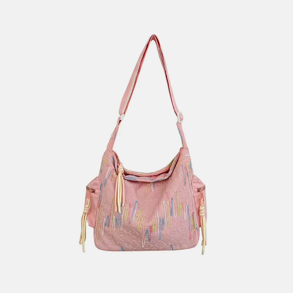 Contrast Texture Shoulder Bag - Image 5