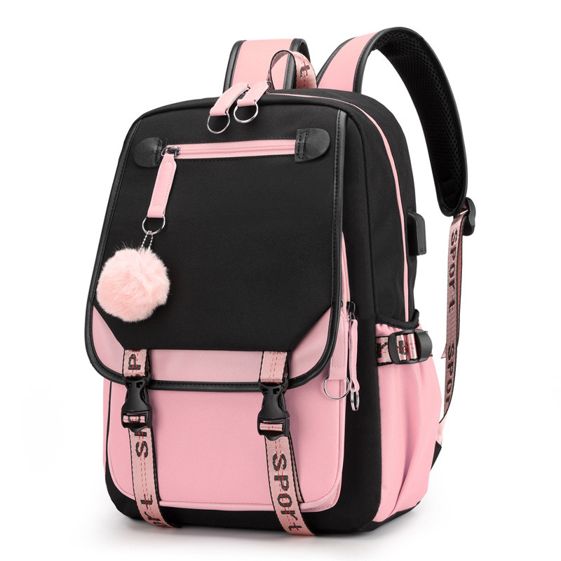 Cartoon Heat Transfer Backpack Large Capacity USB Cartoon Student Schoolbag - Image 2