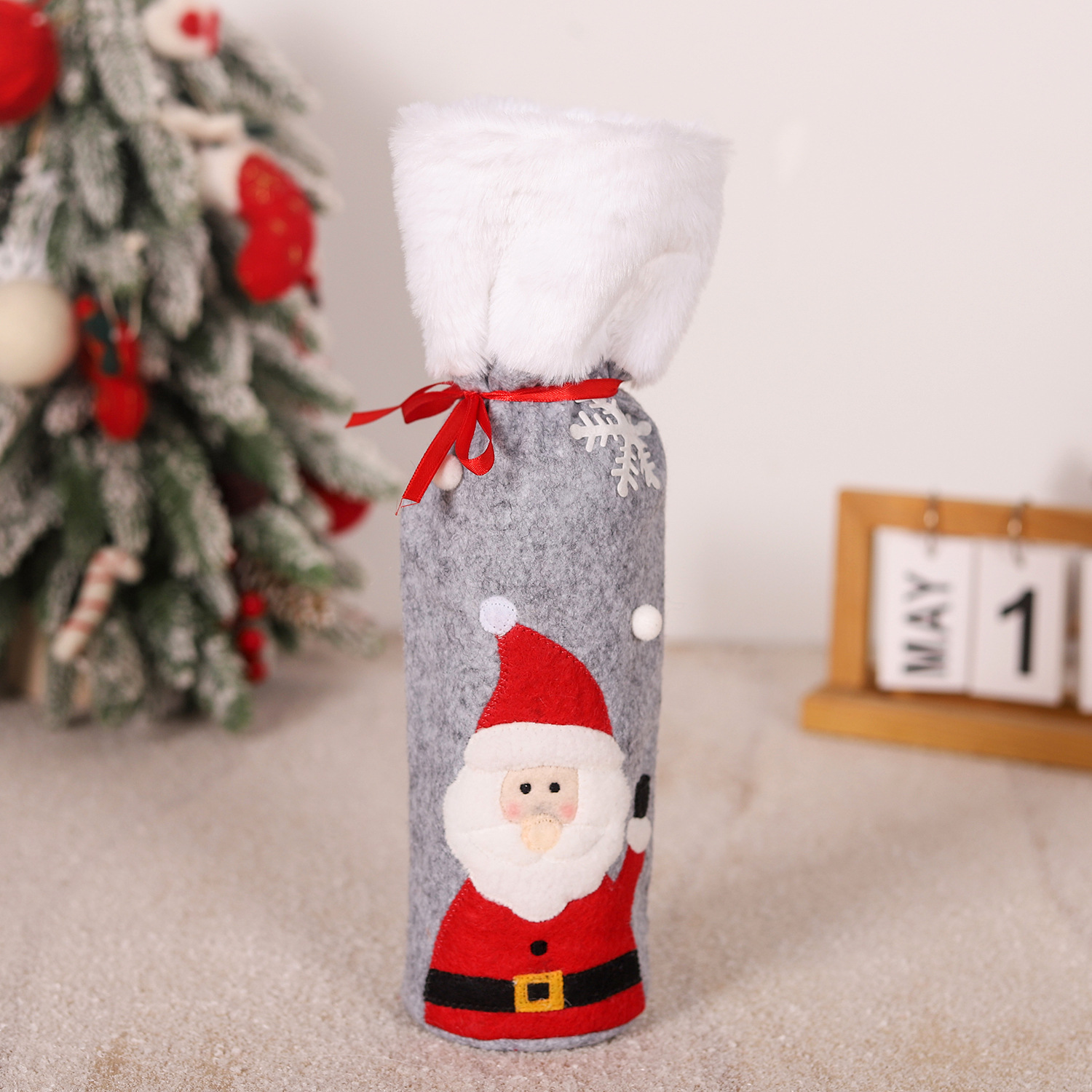 Christmas supplies red wine bottle covers elderly snowmen elk red wine bags household items - Image 6