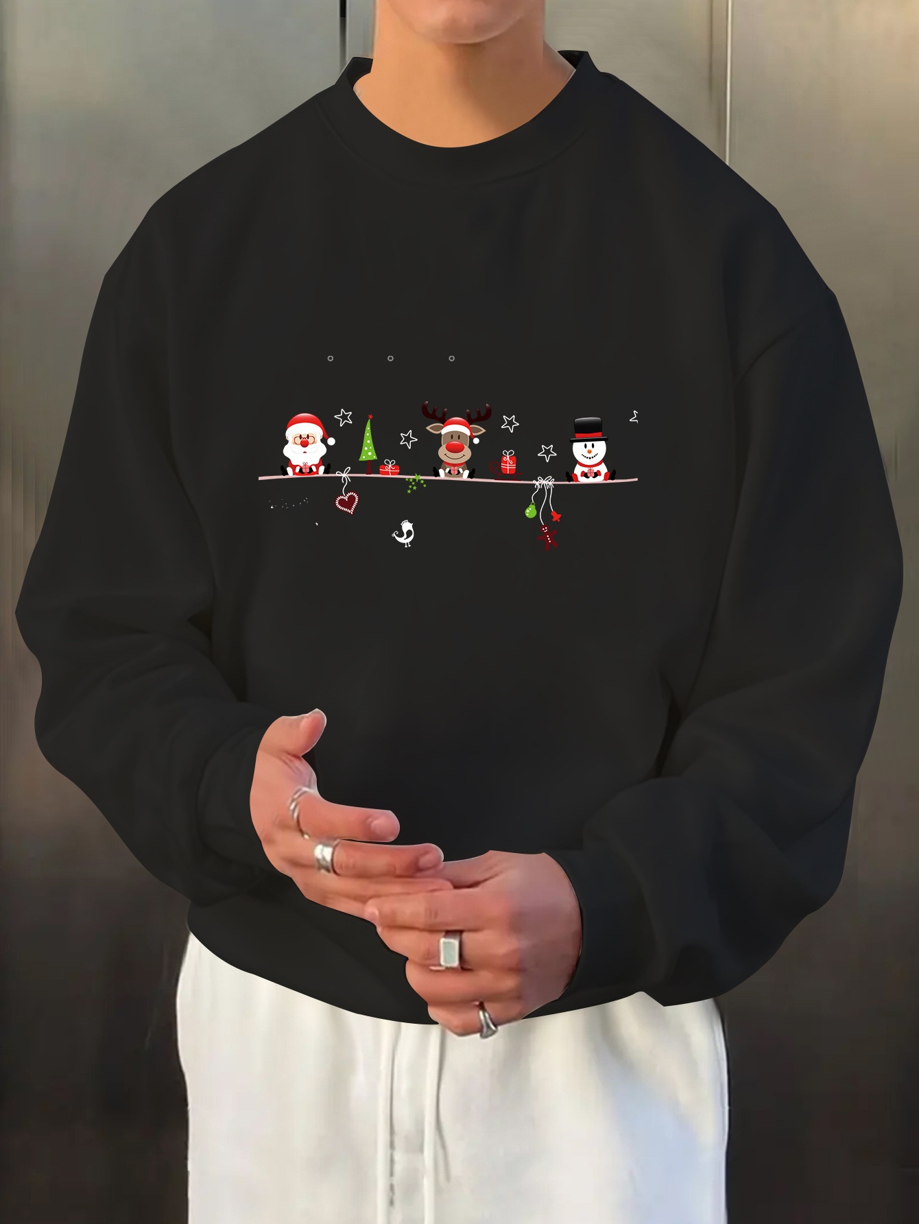 Men'S Christmas Print Long Sleeve Sweatshirt, Casual Spo - Image 7