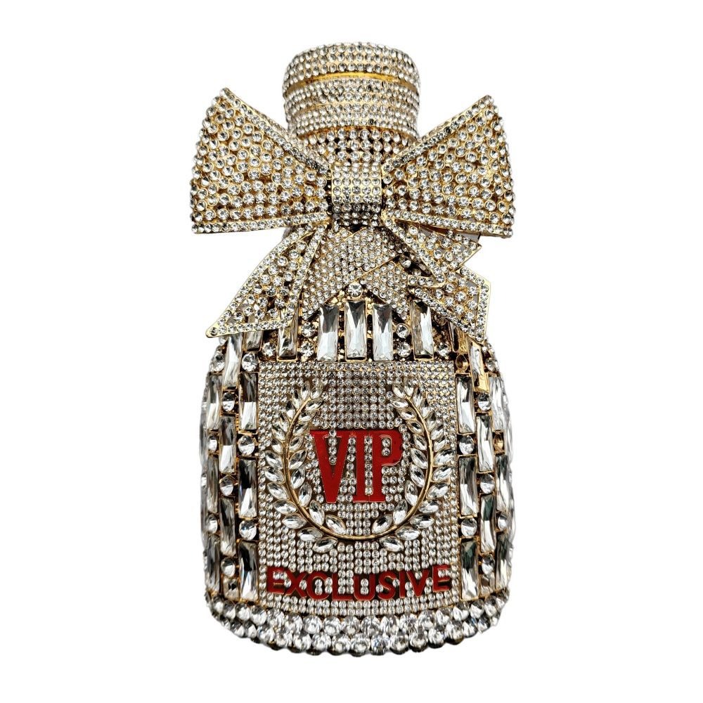 Bow Champagne Wine Bottle Diamond Set Banquet Bag Crystal Handbag for Women - Image 3
