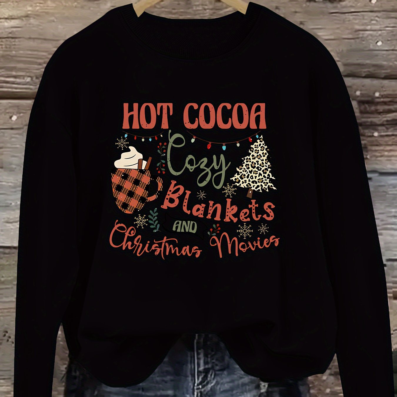 Women's Plus Size Christmas Letter Print Oversized Sweatshir - Image 7