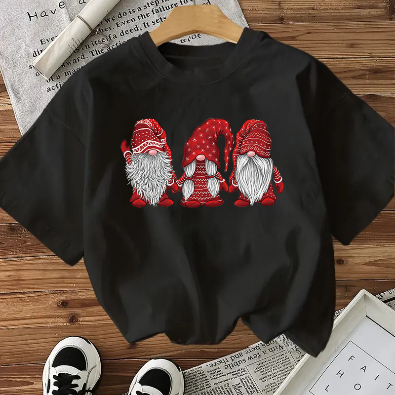 Doll Cotton Women's Short Sleeve Fashion Style Top American Christmas New Arrival - Image 3