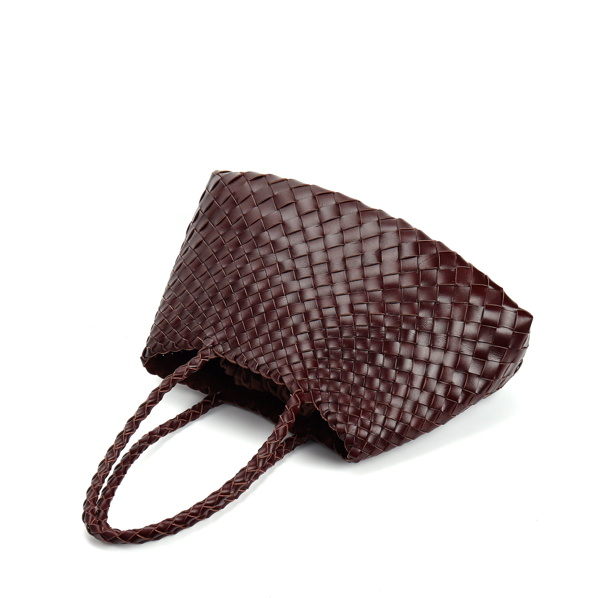 Trendy Retro Large Capacity Handbag Pure Handmade Woven Maternity Bag Commuter Shoulder Tote Bag - Image 4