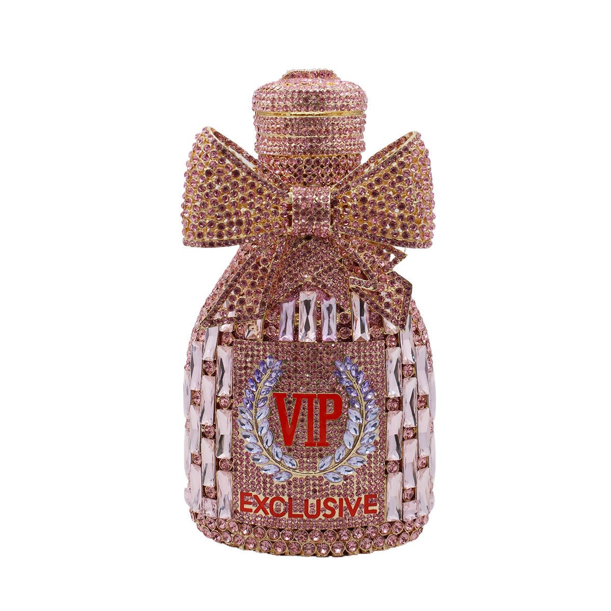 Bow Champagne Wine Bottle Diamond Set Banquet Bag Crystal Handbag for Women - Image 4