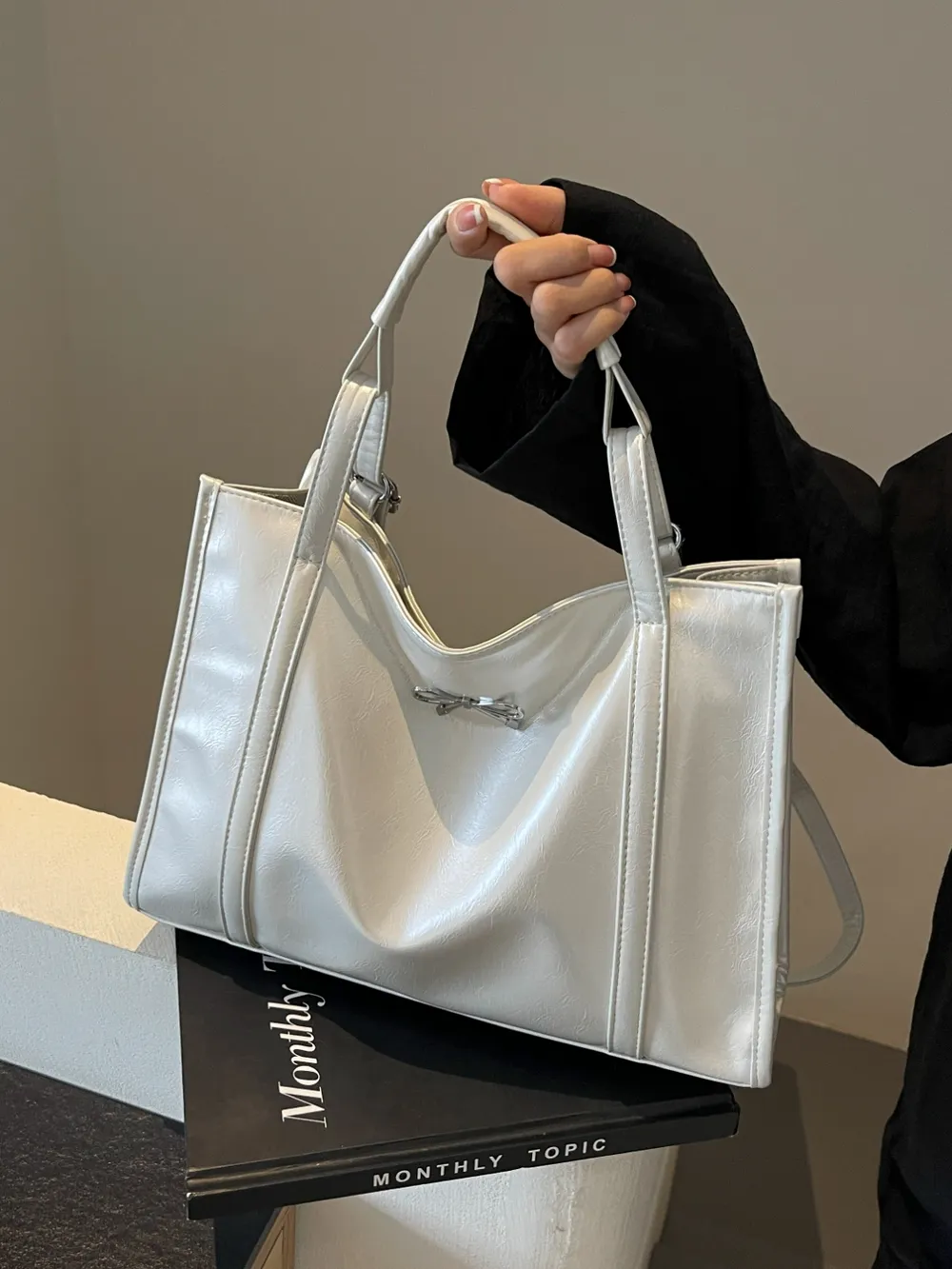 PU Leather Bow Shoulder Bag - Image 18