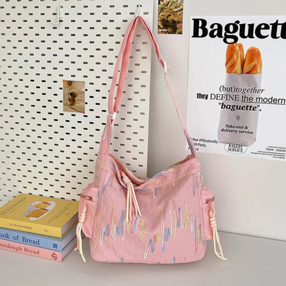 Contrast Texture Shoulder Bag - Image 4