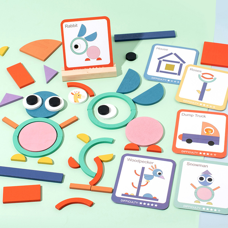 100 piece puzzle children's intelligence creativity geometric shape matching puzzle toy Christmas toy gift - Image 2