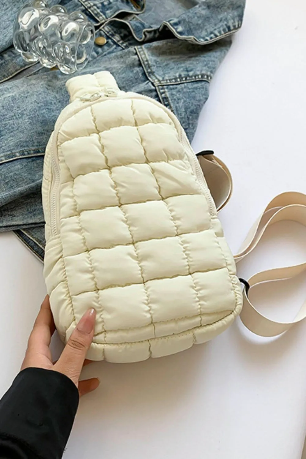 Quilted Nylon Crossbody Bag - Image 17