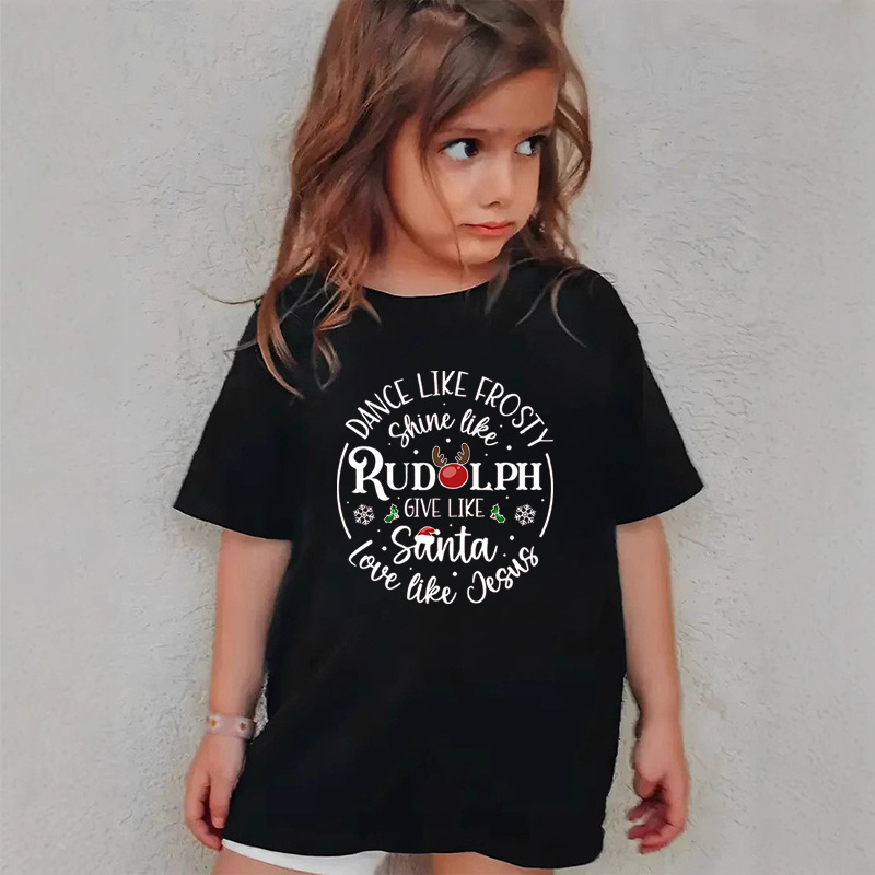 Combed Cotton New Christmas Children's Short Sleeve Girls' T-Shirt Kids Clothing Boys' Short Sleeve - Image 19