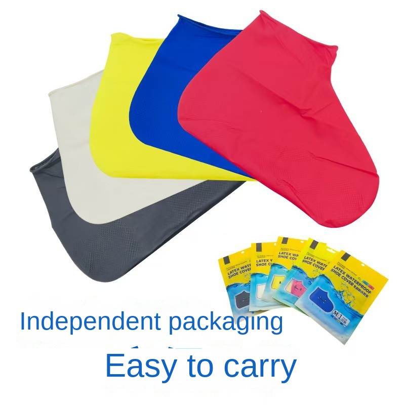 Thick Latex Shoe Covers with Silicone Rubber Waterproof Rainproof Anti-Slip Outdoor Wear-Resistant Shoe Sleeves - Image 2