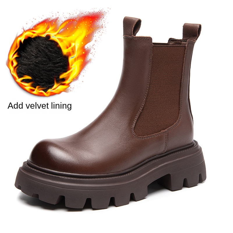 Height increasing short boots with plush chimney single boots - Image 9