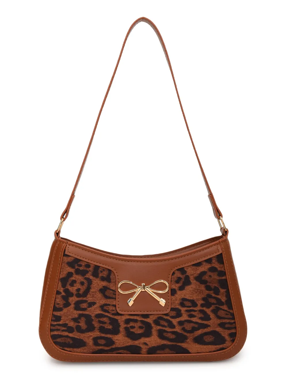 Bow Leopard PU Leather Handbag - Image 6