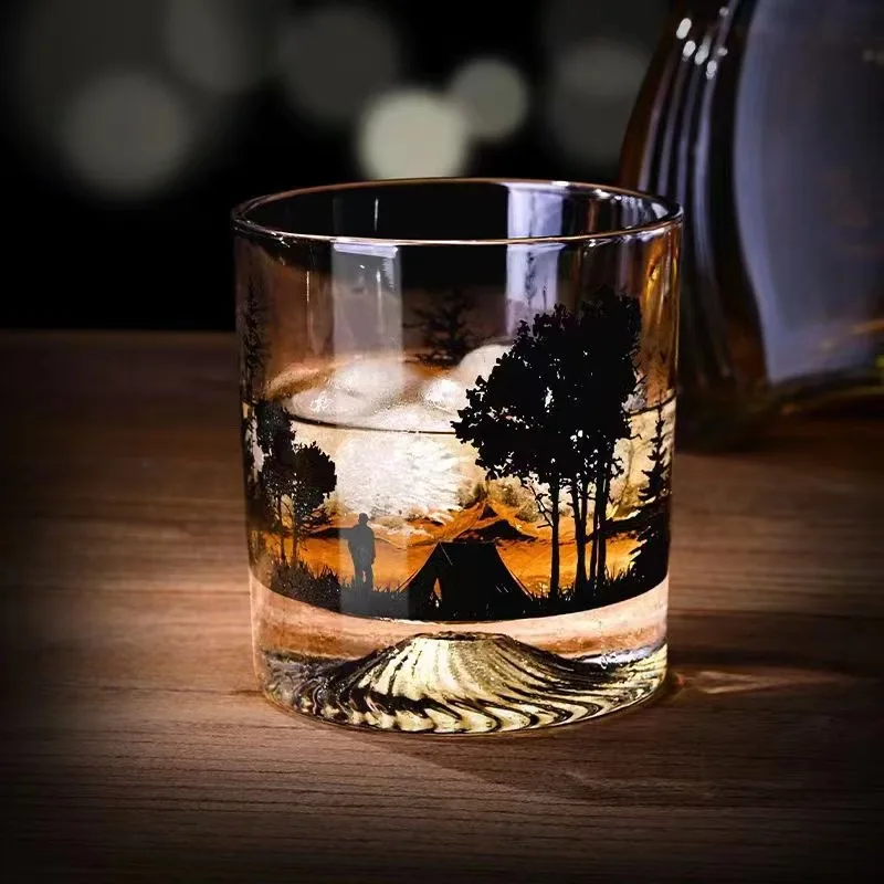 Iceberg-Creative Silhouette Wine Glass, Snow Mountain Cup, Thick Bottom Rock Cup, Christmas Gift, Whiskey Cup - Image 3