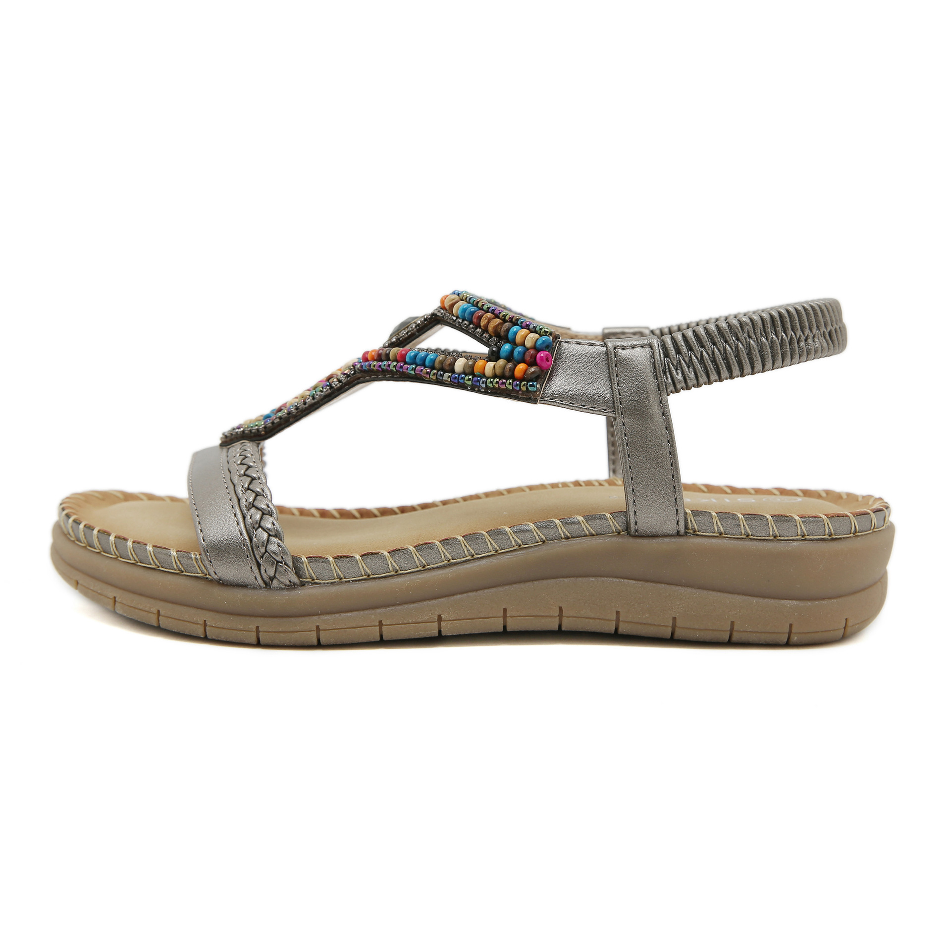 Sandals Bohemian rhinestone comfortable round head plus size - Image 3